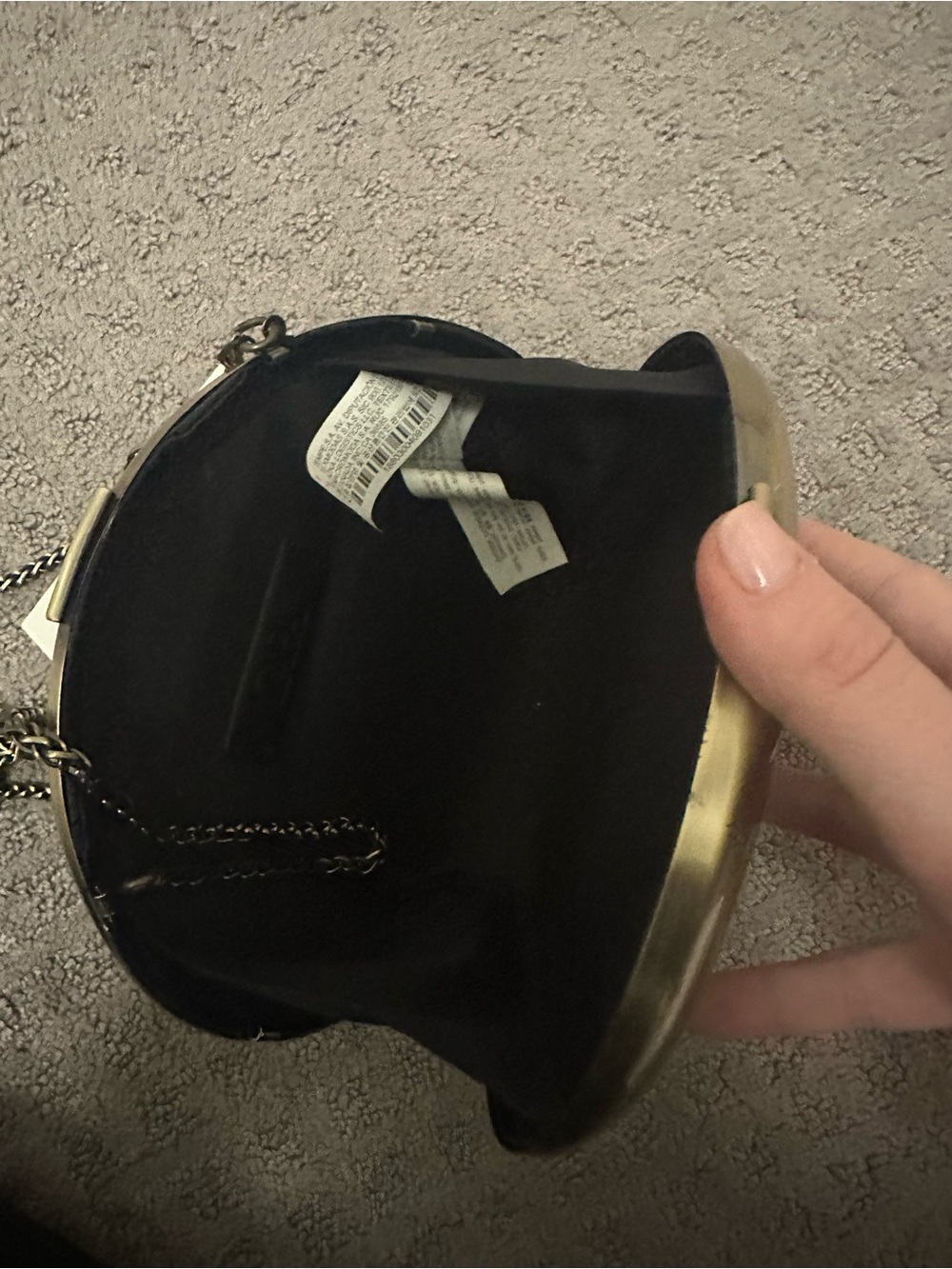 Zara Brushed Gold Sculptural Clutch with Chain Strap - Picture 3 of 4